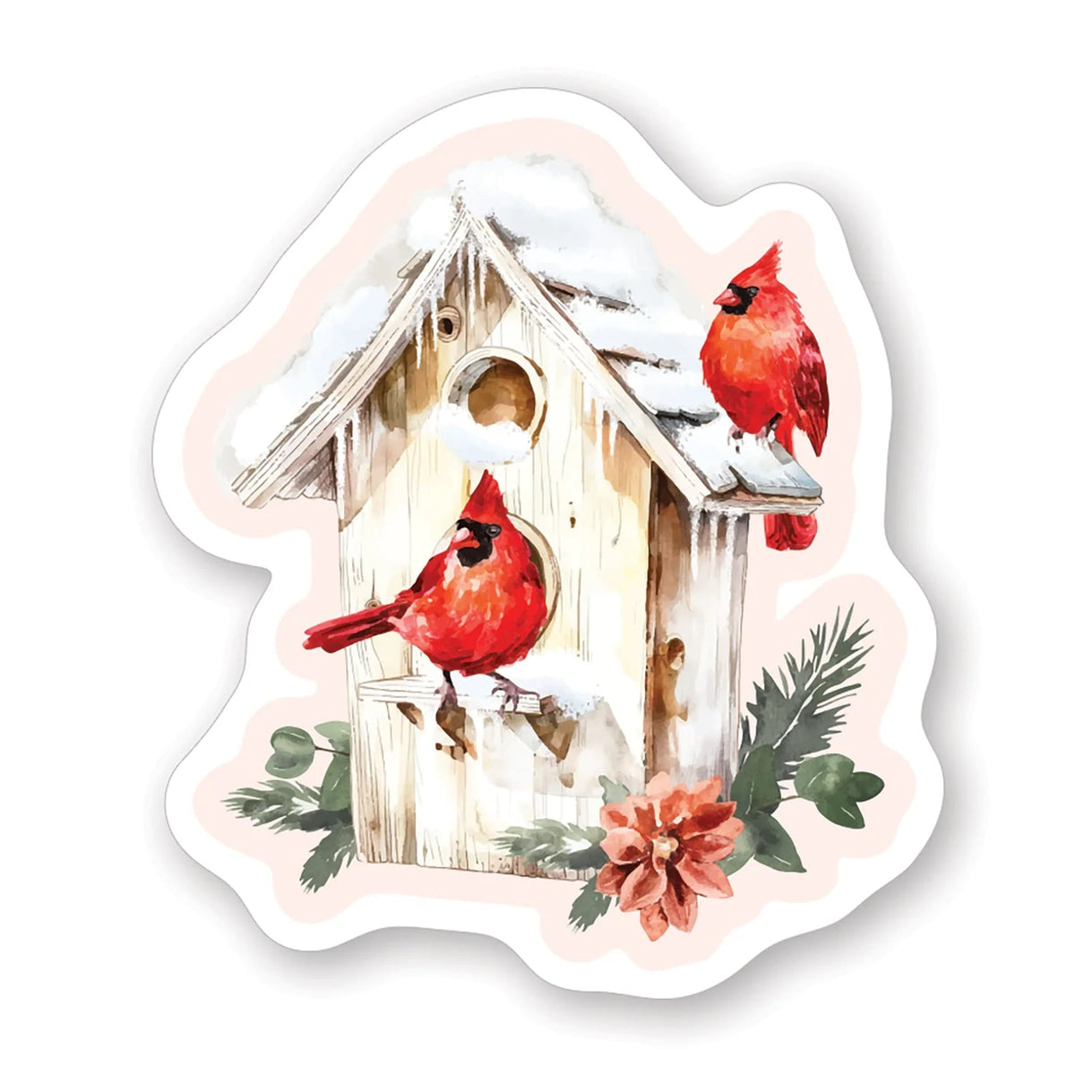 PREORDER- Cardinals Birdhouse Sticker