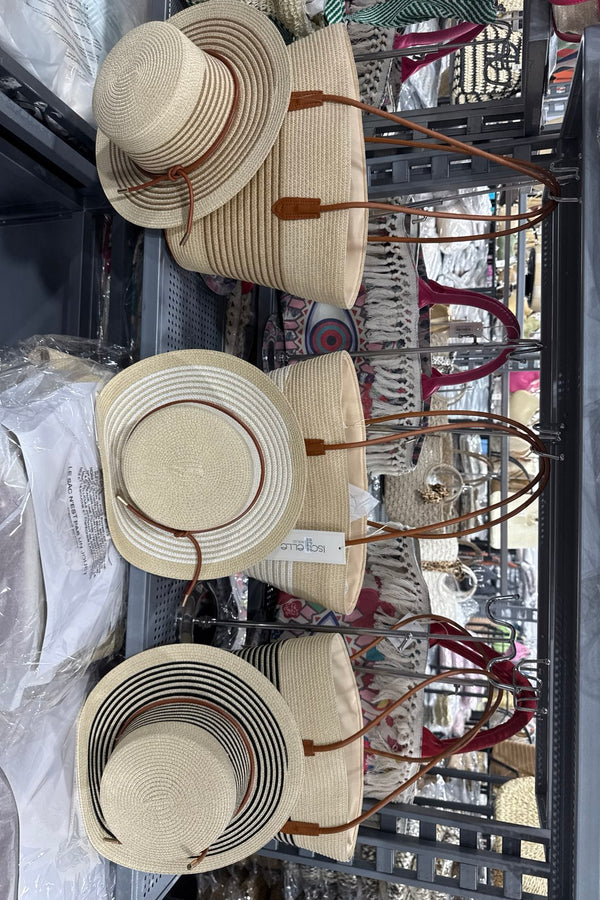 Woven Hand Bag W/Hat