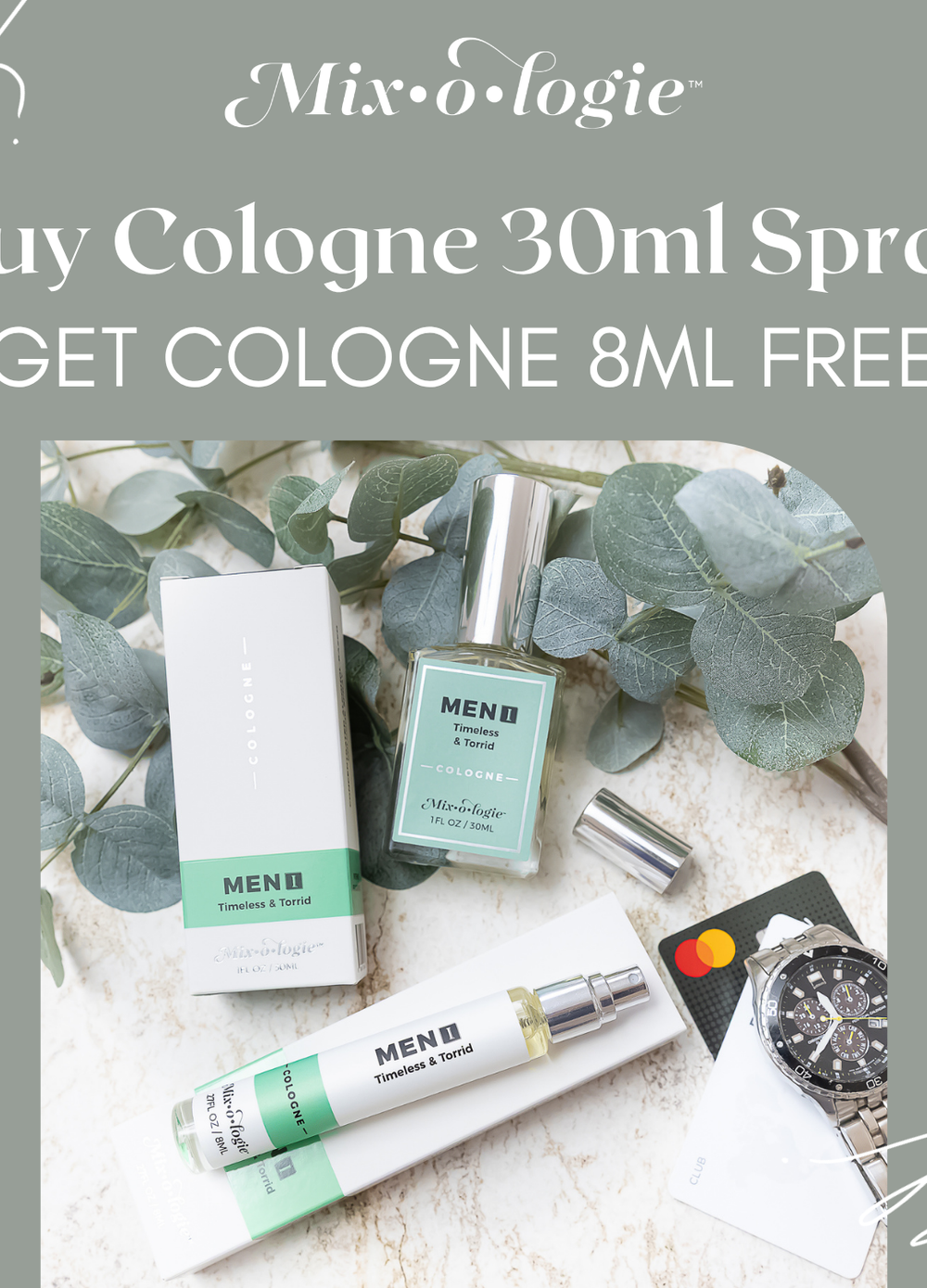 PREORDER- Men’s Cologne Spray 30 mL with Free 8mL Cologne Spray by Mixologie