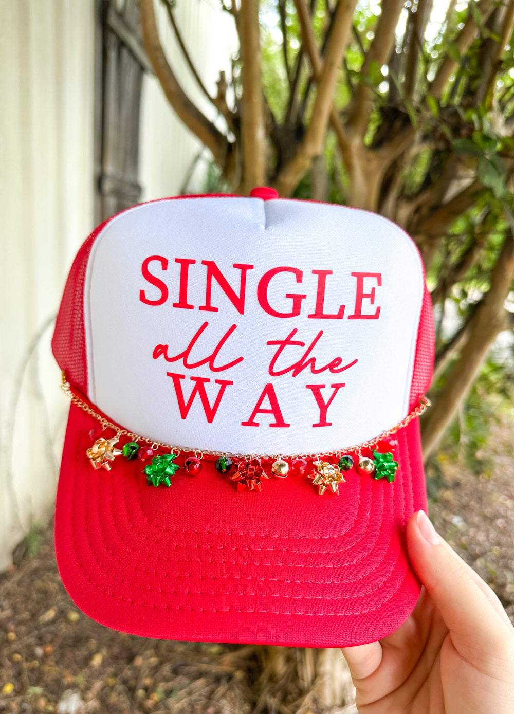 PREORDER- Single All The Way White & Red Trucker