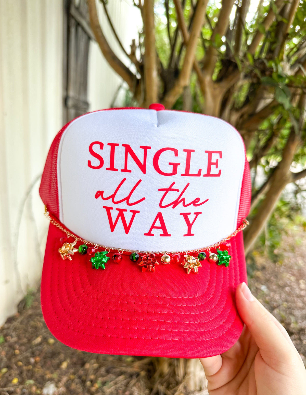 PREORDER- Single All The Way White & Red Trucker