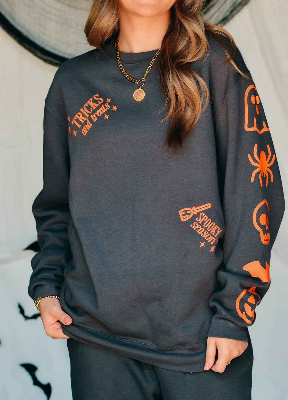 PREORDER- Spooky Charcoal Sweatshirt
