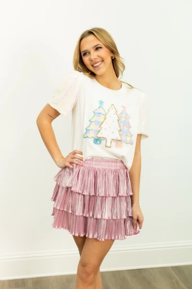 PREORDER- Festive Forest Princess Top - White