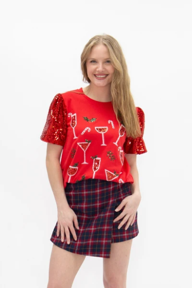 PREORDER- Christmas Cocktails On Princess Top
