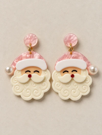 PREORDER- Acrylic Santa Earrings