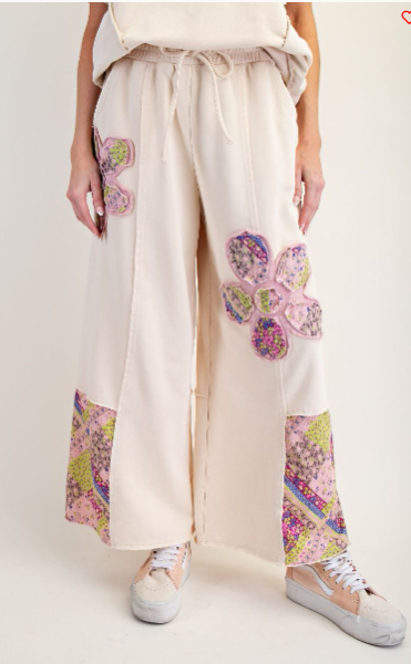 Flower Patch Terry Knit Pants