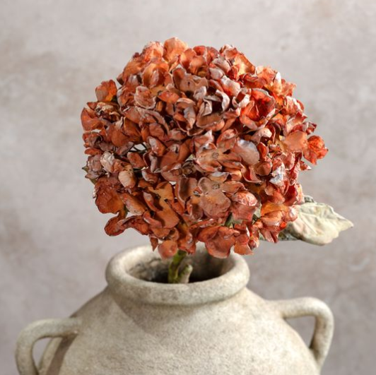 25" Orange Hydrangea Branch