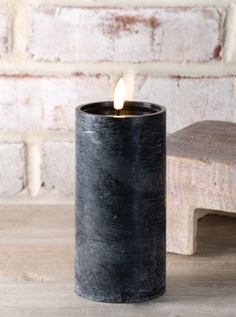 6" Black LED Pillar Candle