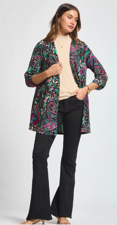 DS Black Paisley Lizzy Cardigan