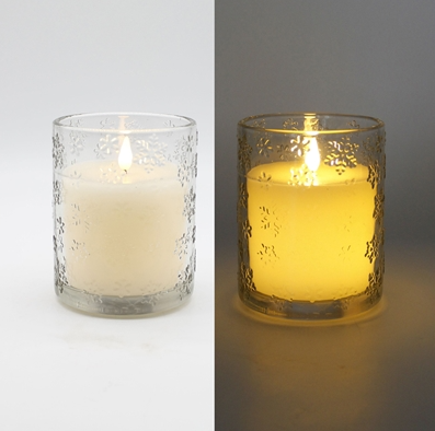 Large Snowflake Glass Jar Candle