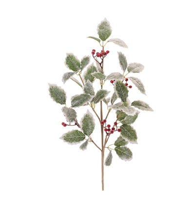 28.5"H Polyester Holly Spray