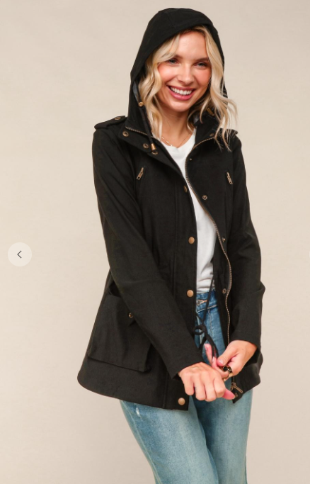 Hooded Zip Up Front Jacket