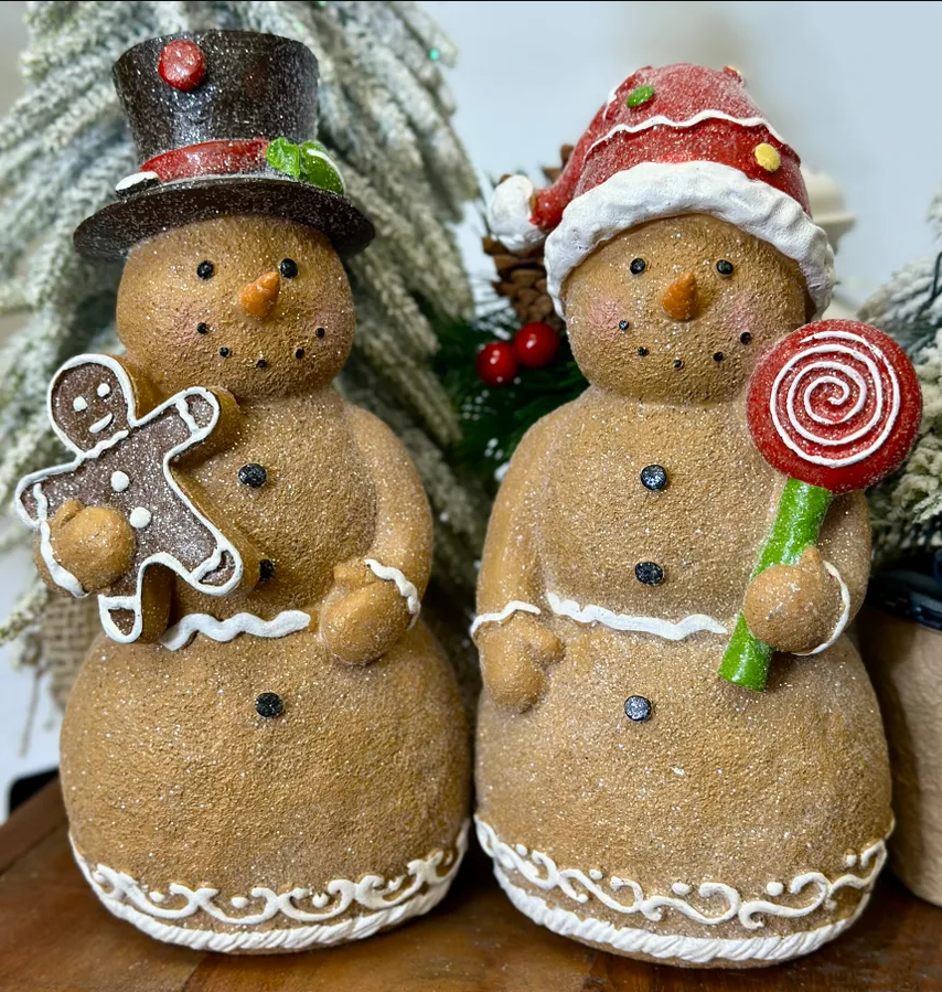 Resin Gingerbread Snowmen