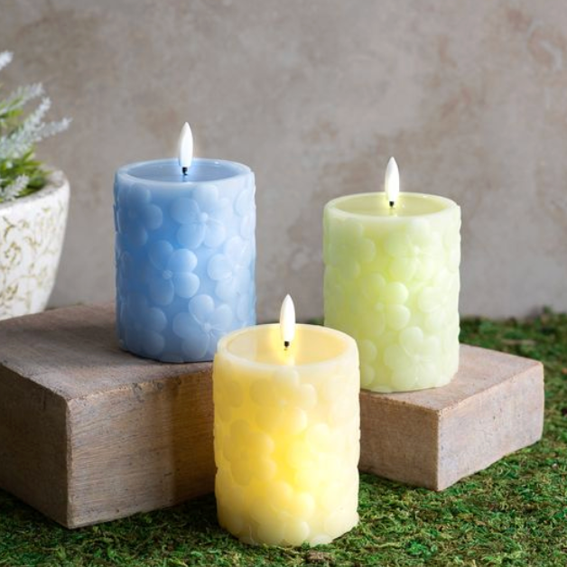4" Pastel LED Pillar Candles
