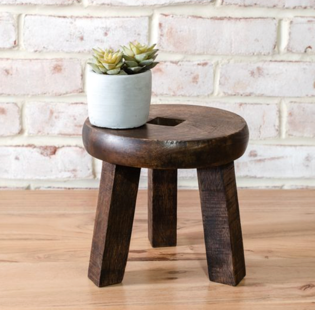 7.9" Mango Wood Round Pedestal