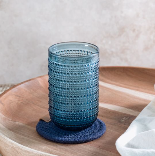 Blue Dot Highball Glass