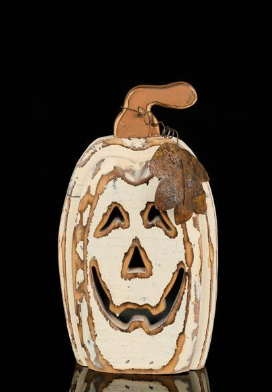 Wood Jack-O-Lantern - Antique White