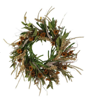 Flower Leaf Spike Grass Wreath