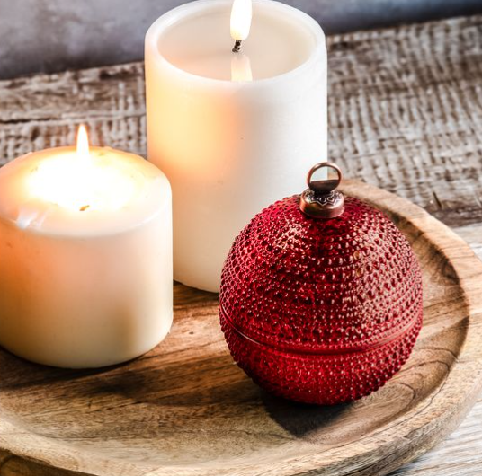 3"D Dots Ornament Jar - Red