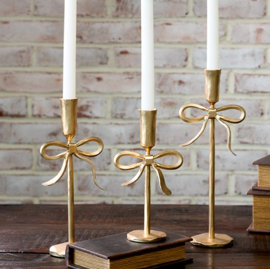 Bow Candle Holder - Gold - Multiple Sizes