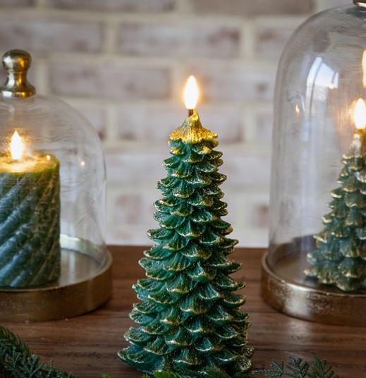9" LED Tree Candle - Green