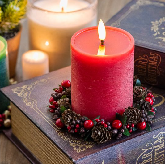 5" Berry Pinecone Candle Ring