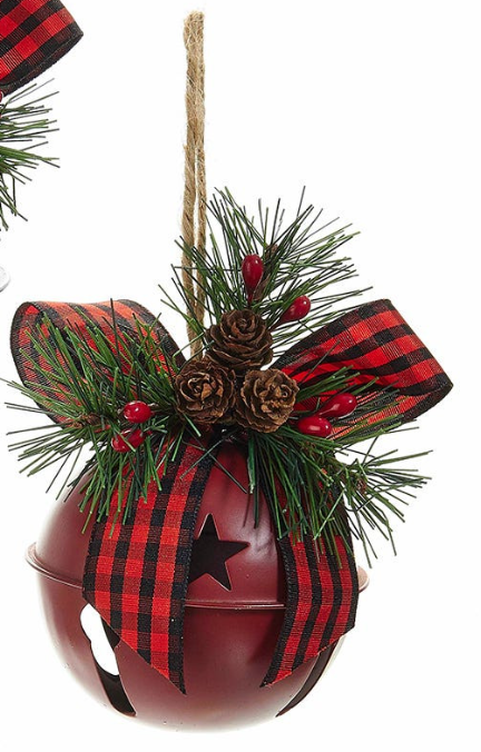 5.3" Metal Bell Ornament - Multiple Colors