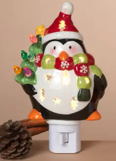 5.91"H Electric Ceramic Christmas Character Figurine Nightlight - Multiple Designs