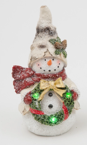 7.8"H B/O Resin Christmas Snowman Light W/ Time - Multiple Designs