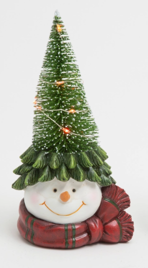 8.07"H B/O Resin Christmas Light W/ Tree - Multiple Designs