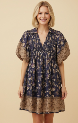 Navy Nights Floral Dress