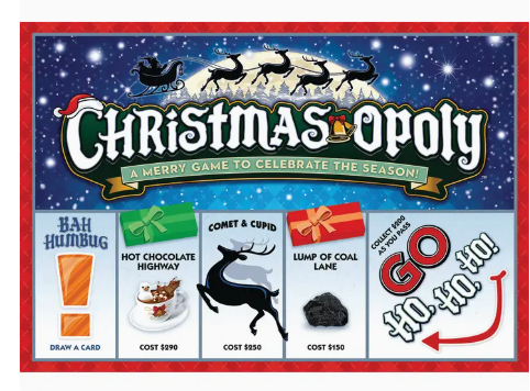 Christmas Opoly Board Game, By Late For the Sky