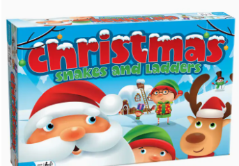 Christmas Snakes and Ladders Board Game For Ages 3+