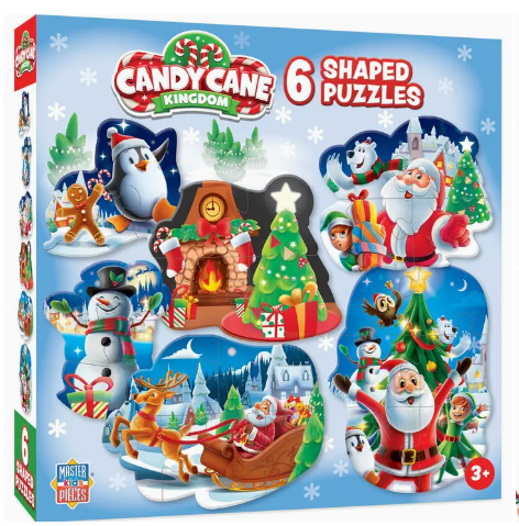 Candy Cane Kingdom - Christmas Fun 6-Pack Mini Shaped Jigsaw Puzzles