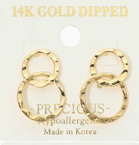 Double Circle Drop Earrings