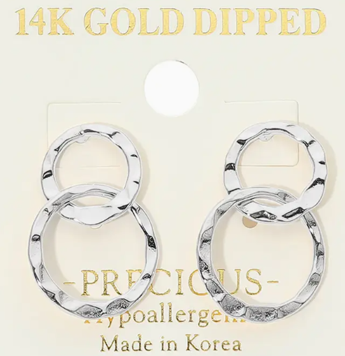 Double Circle Drop Earrings