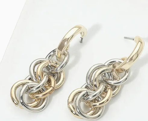 Linked Together Chain Link Drop Earrings