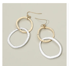 Everyday Edge Double Oval Drop Earrings