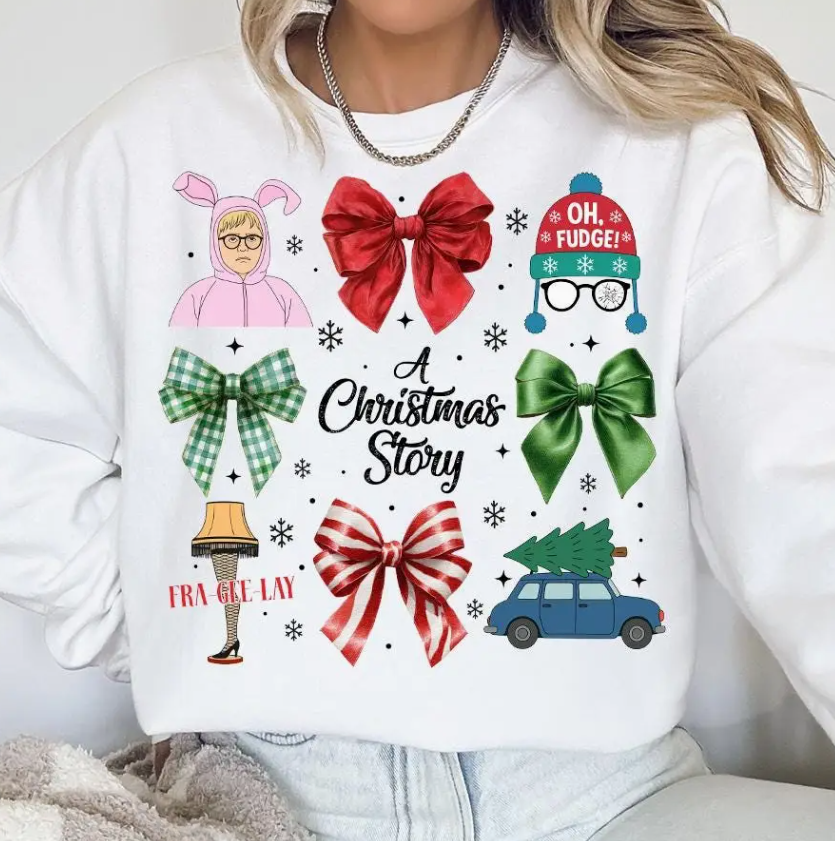 Christmas Movie Night Graphic Sweatshirt