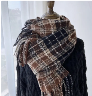 Classic Plaid Tassel Wrap Scarf