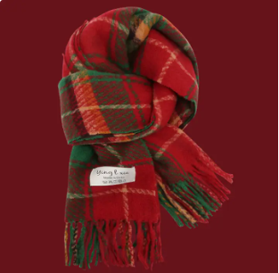 Holiday Plaid Fringe Scarf