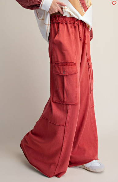 Feeling Good Pants-Boho Red