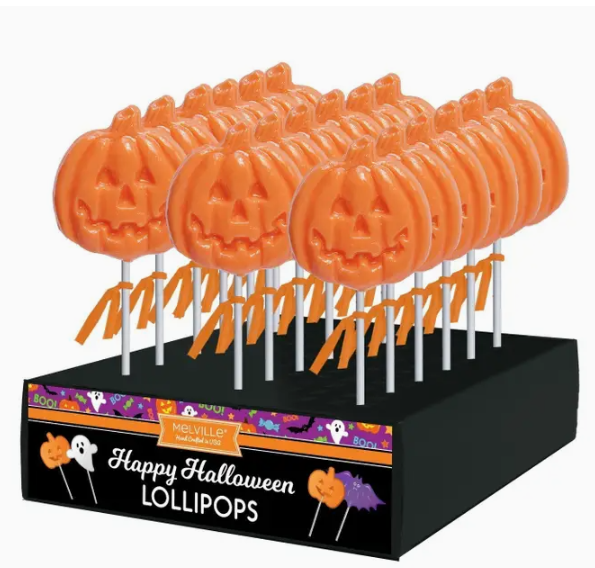 Spooky Jack-O'-Lantern Lollipops