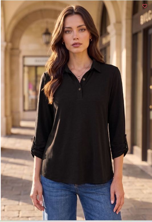 Polished & Easy Henley Top-Multiple Colors
