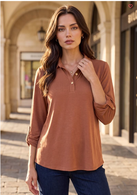 Polished & Easy Henley Top-Multiple Colors