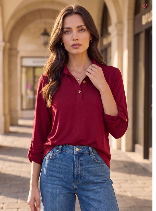 Polished & Easy Henley Top-Multiple Colors
