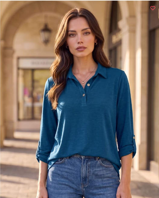 Polished & Easy Henley Top-Multiple Colors