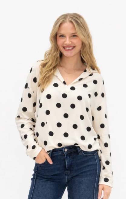 V-Neck Collared Pullover