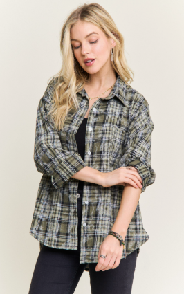 Plaid About You Shirt-Multiple Colors