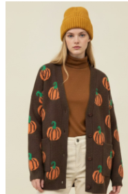 Pumpkin Kisses Patchwork Cardigan